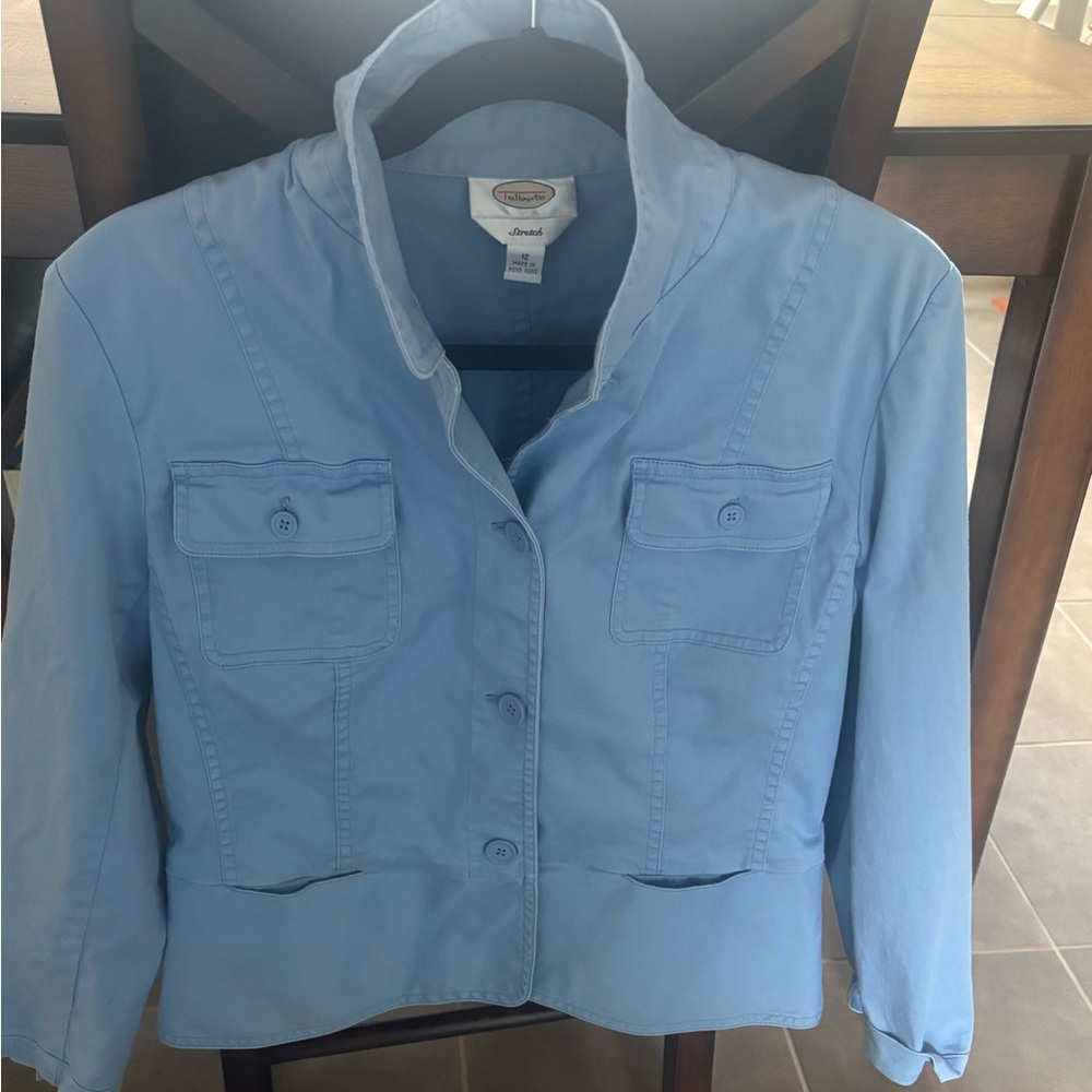 Talbots Light Blue Jean Stretch Jacket - image 8